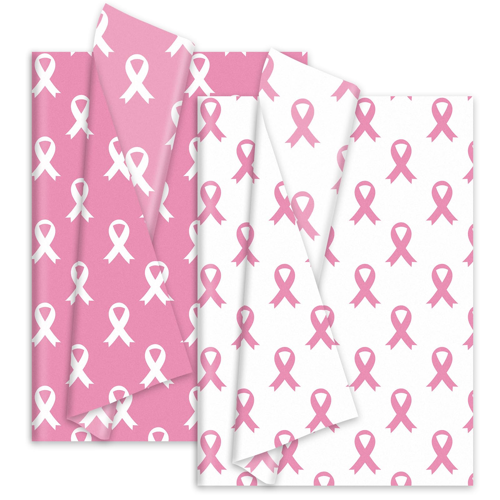 Whaline 100Pcs Pink Ribbon Tissue Paper Breast Cancer Awareness Wrapping Paper Pink Packaging Paper DIY Art Craft Paper for Charity Home Birthday Baby Shower Party Gift Decor, 14 x 20 Inch