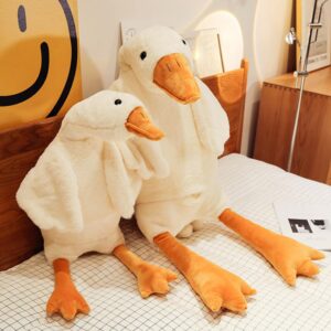 Bacmaze Goose Stuffed Animal Plush Pillow Big Duck Plushies Doll Cute Toy Goose Plush Xmas Gifts 20'' (19.7 inch, White Goose)