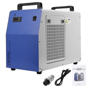 sxycmy cw-5000 industrial water chiller 7l 1.14hp 2.64gpm water cooling system for 40w 50w 60w 70w 80w 90w 100w co2 laser engraving & cutting machines,cools 3868 btu/hour