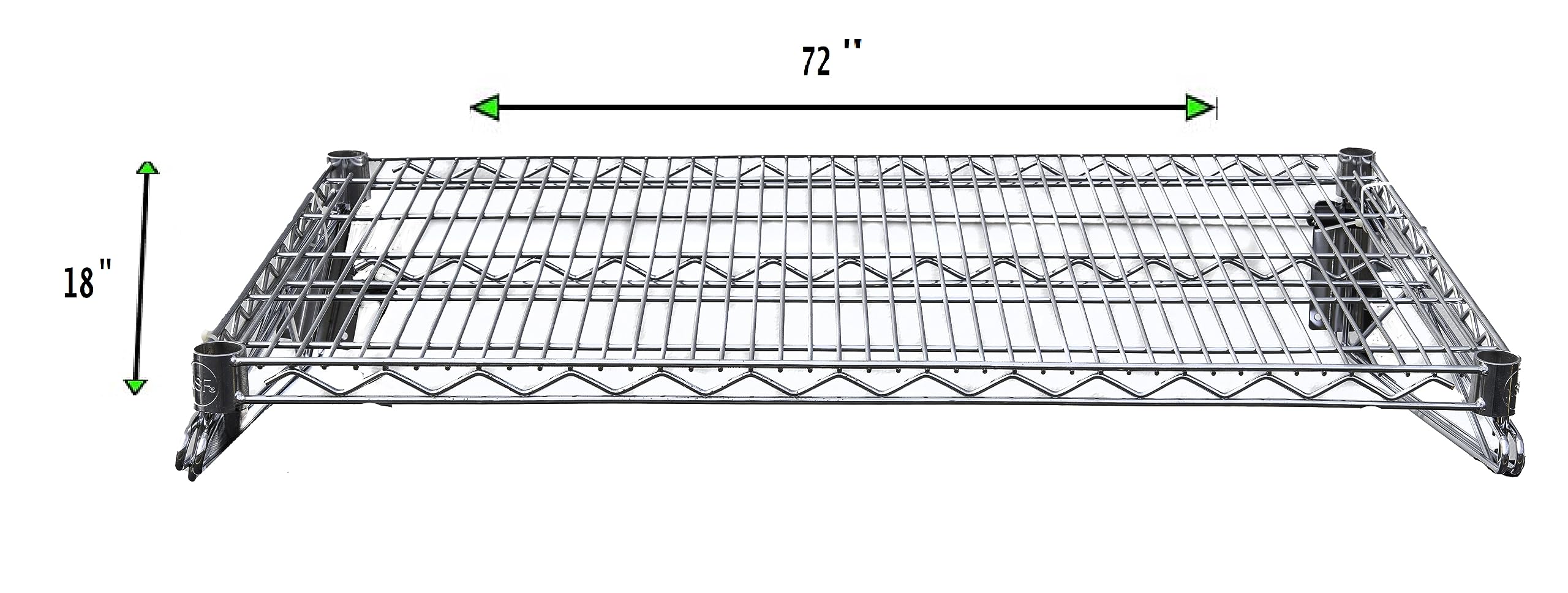 Express KitchQuip Heavy Duty Chrome Wire Storage Wall Shelf (18" x 72")