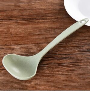 eco-friendly wheat straw spoons, wheat straw soup spoon, soup spoon for cooking, wheat straw cooking spoons, cooking utensils (green)