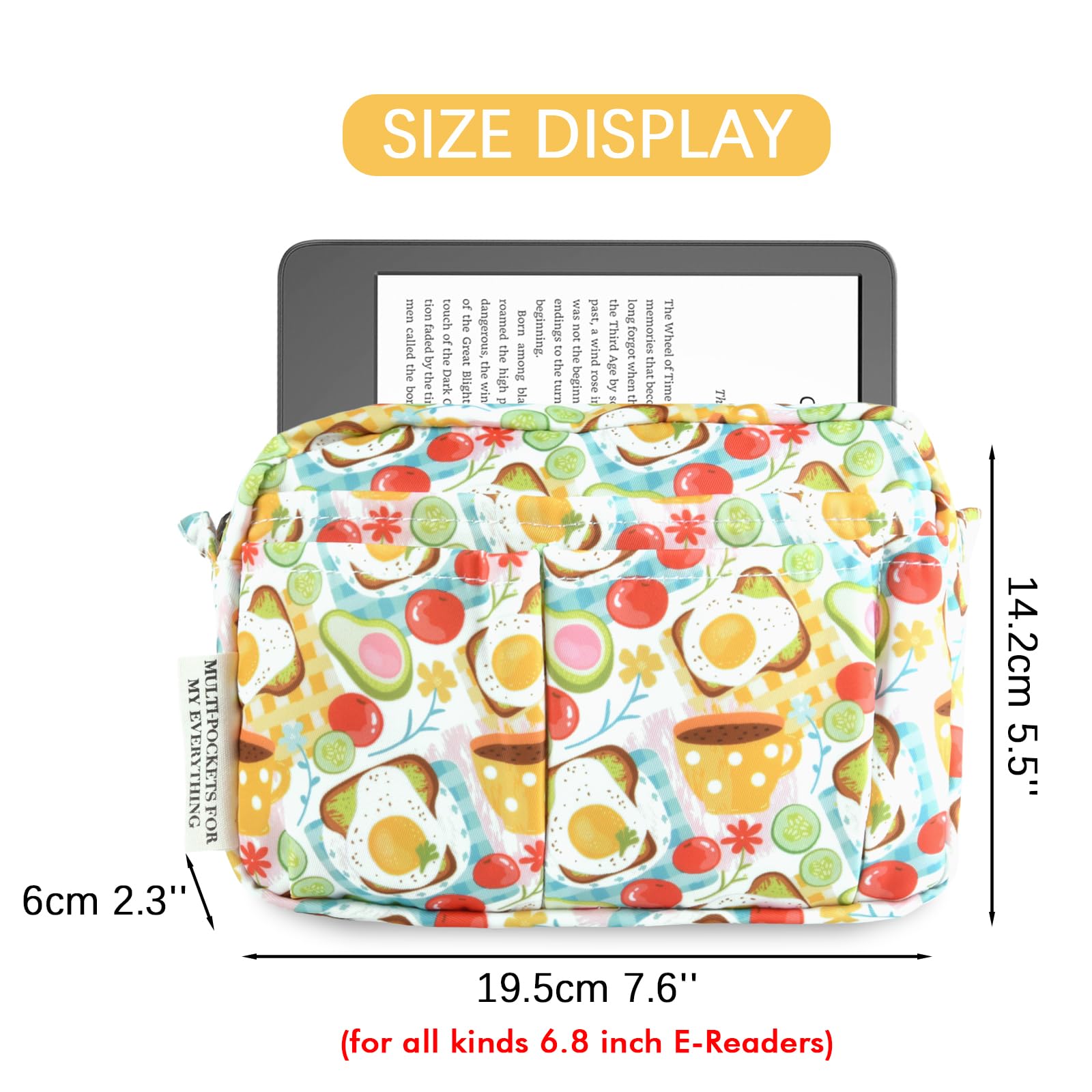 qianshan Multi-functional Craft Organizer Bag, Waterproof Travel Pouch Zippered Case, Small Journal Supplies Storage Case for Notebooks, Stationeries, Make-up, Office Supplies. Yellow Picnic