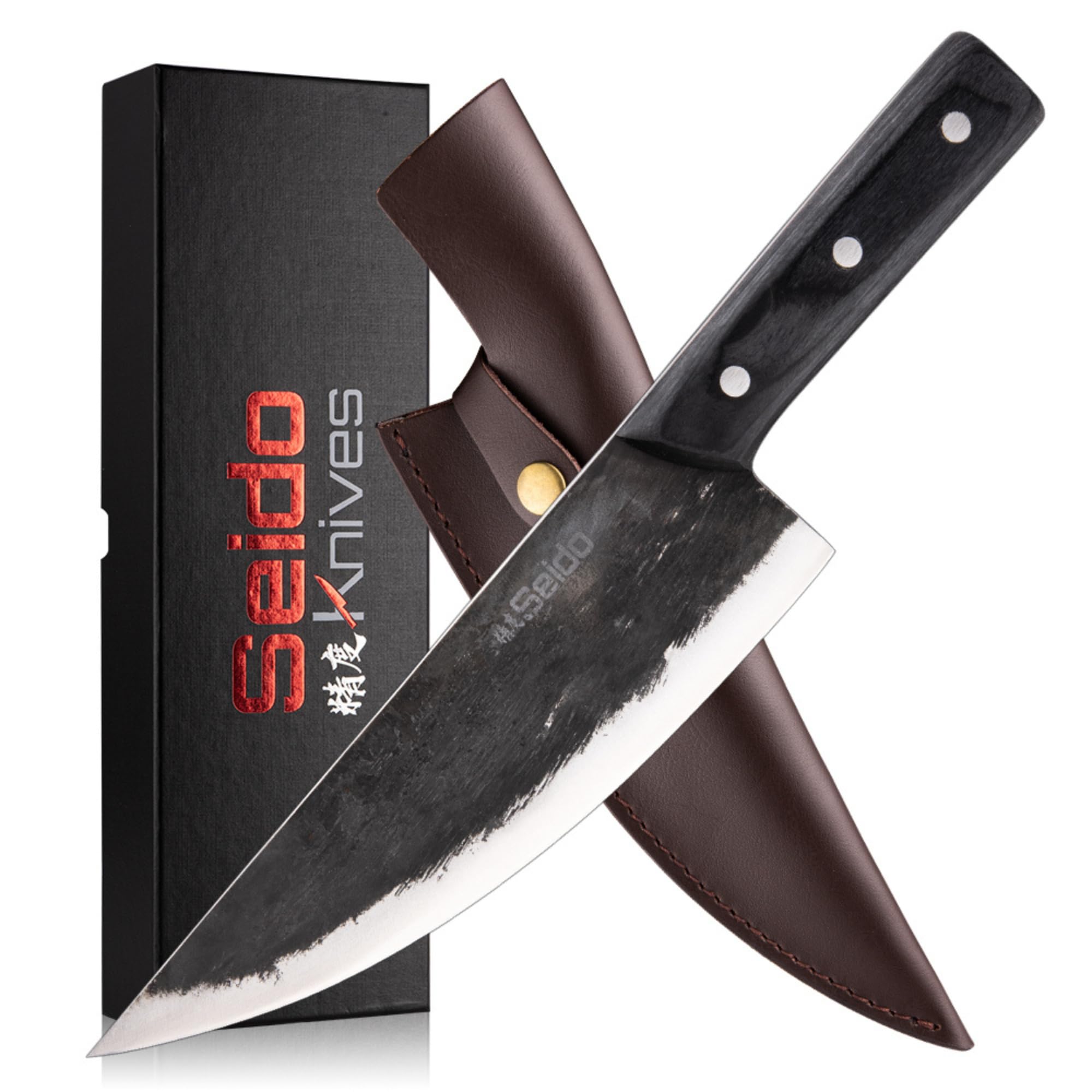 Seido Knives Gyakusatsu Butcher's Chef Knife - Full-Tang Blade for Precise Meat Slicing and Succulent BBQ - Versatile All-Rounder Knife