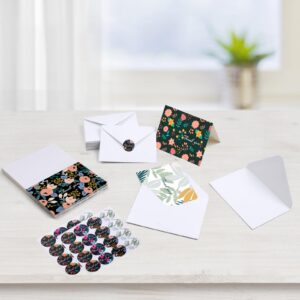 Utron 32 PCS Thank You Cards with Envelopes, Painted Florals Thank You Cards, Envelopes and Stickers Thank You Notes, Wedding Thank You Cards with Envelopes