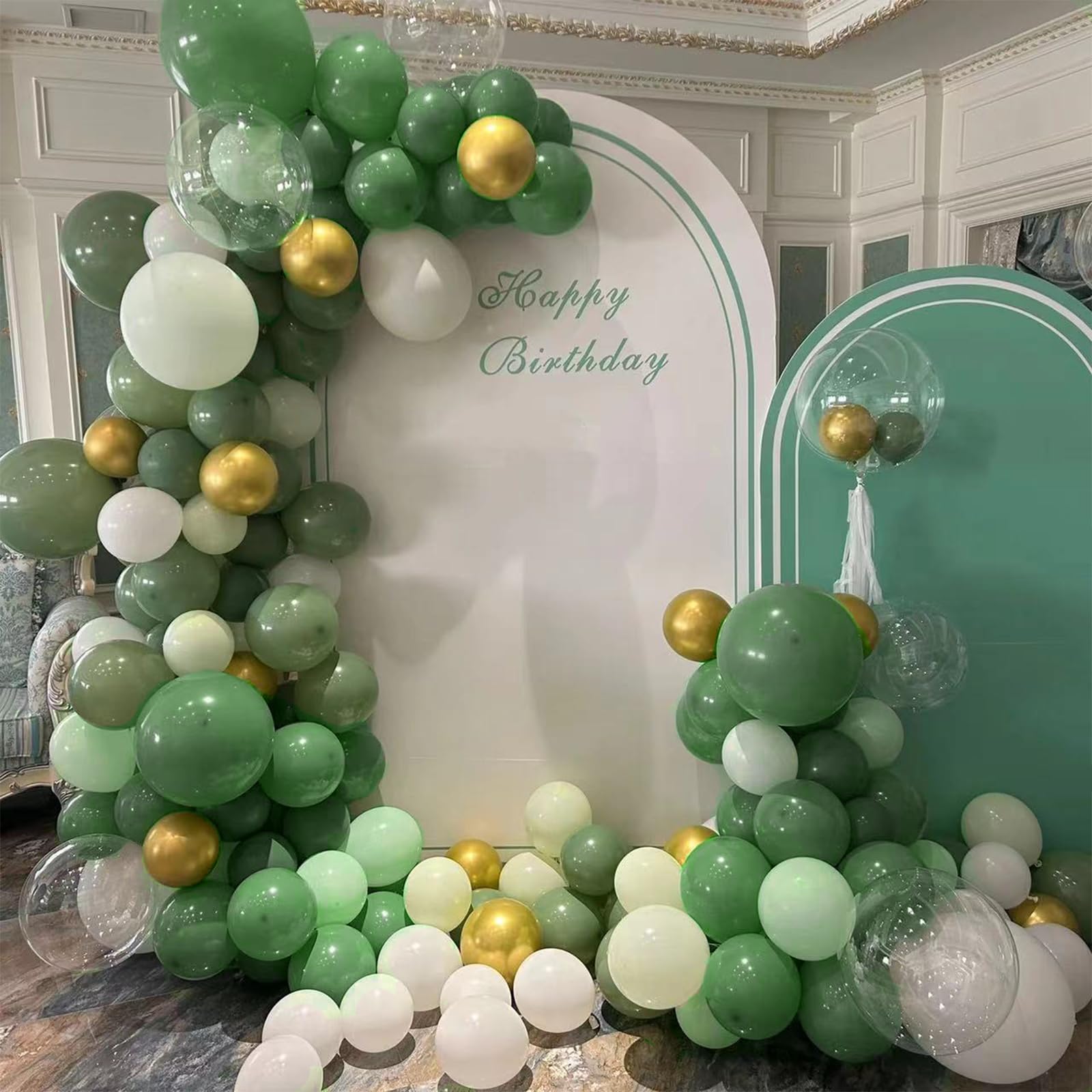 Green Balloons 70PCS, Sage Green Balloons Pastel Green Balloons Light Mint Pale Green and White Balloons for Wedding Neutral Baby Shower Birthday Party Supplies