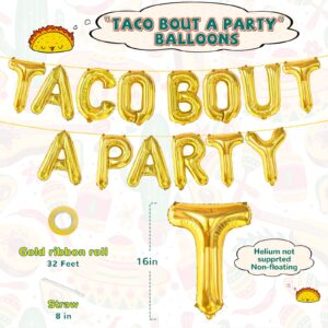 Big Taco Party Decorations Set, 24Pcs Fiesta Party Decorations, Taco Bout A Party Decorations with Mexican Balloons, Cactus, Taco, Avocado, Sombrero, Donkey Balloons for Cinco De Mayo