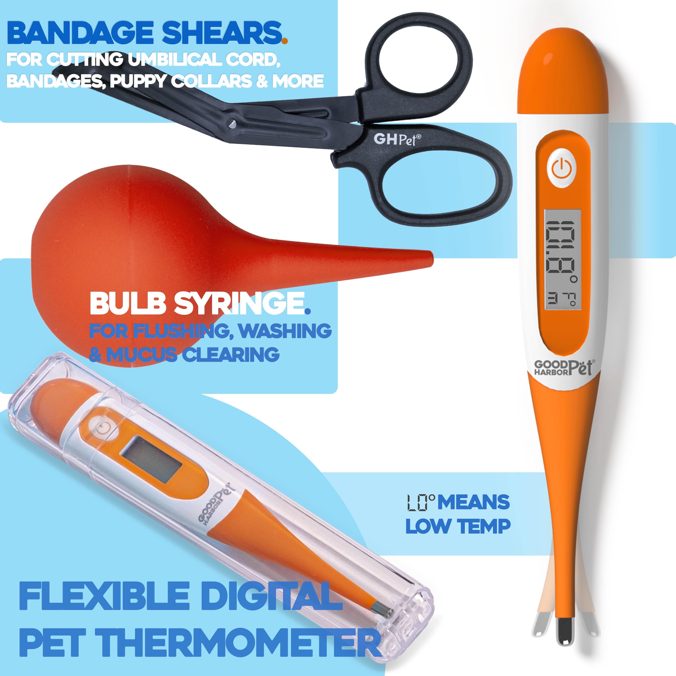 GoodHarborPet|Puppy Whelping Essentials Kit for Newborn Dogs | Vaccination Record Cards, Thermometer, Umbilical Floss, and Supplies for Pets