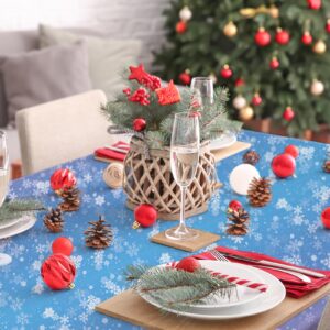 OTTPOOM 3 Pieces Frozen Birthday Party Decorations Frozen Plastic Tablecloth Winter Snowflake Frozen Birthday Party Table Cloth for Christmas Winter Wonderland Decorations Supplies, 54 X 108 Inch