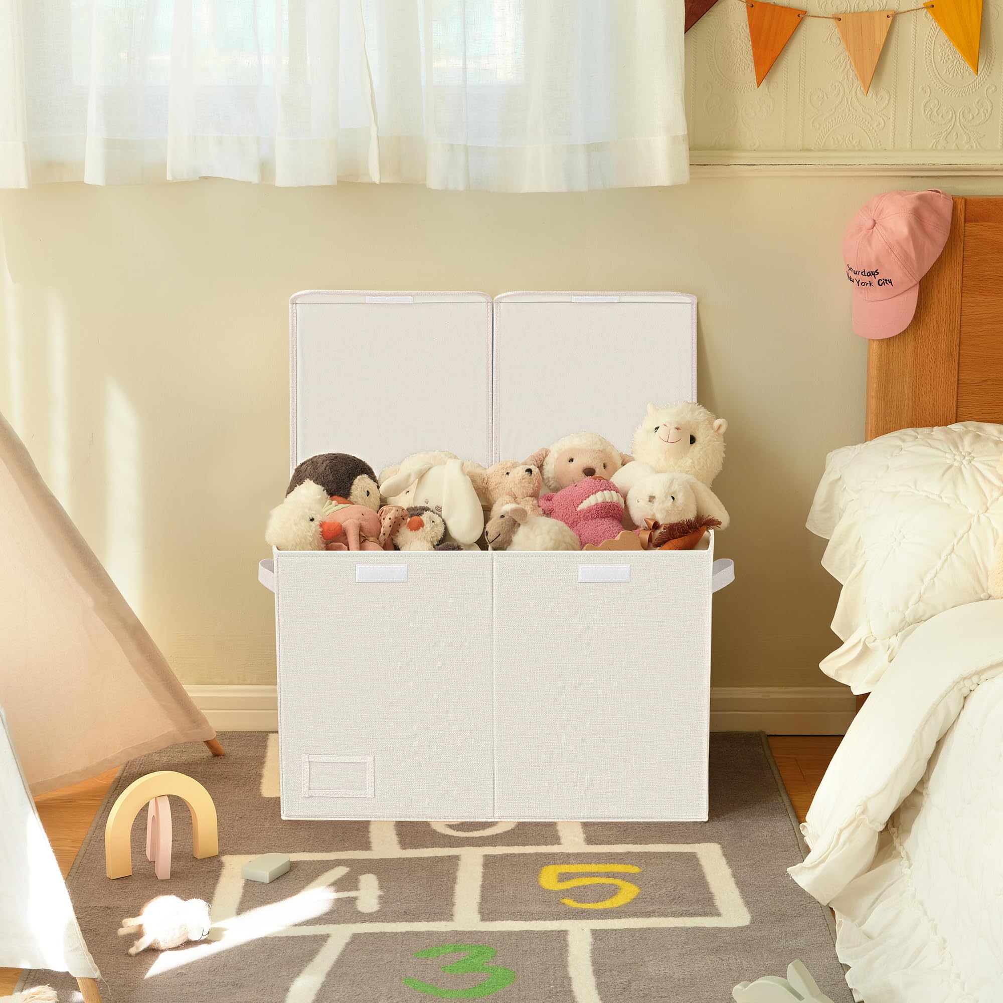 GRANNY SAYS Toy Chest with Lids, Toy Storage Bins, Toy Box for Living Room Area, Stuffed Animal Storage for Nursery Playroom, Toy Chest for Toddlers, Large Toy Box for Boys and Girls, Brown