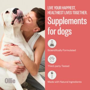 Ollie Chill Pills Calming Supplements for Dogs - Anxiety Relief for Dogs - Calming Bites for Dogs - Dog Melatonin - Dog Stress and Anxiety Relief - Calming Chews for Dogs - 60 Count Appx.