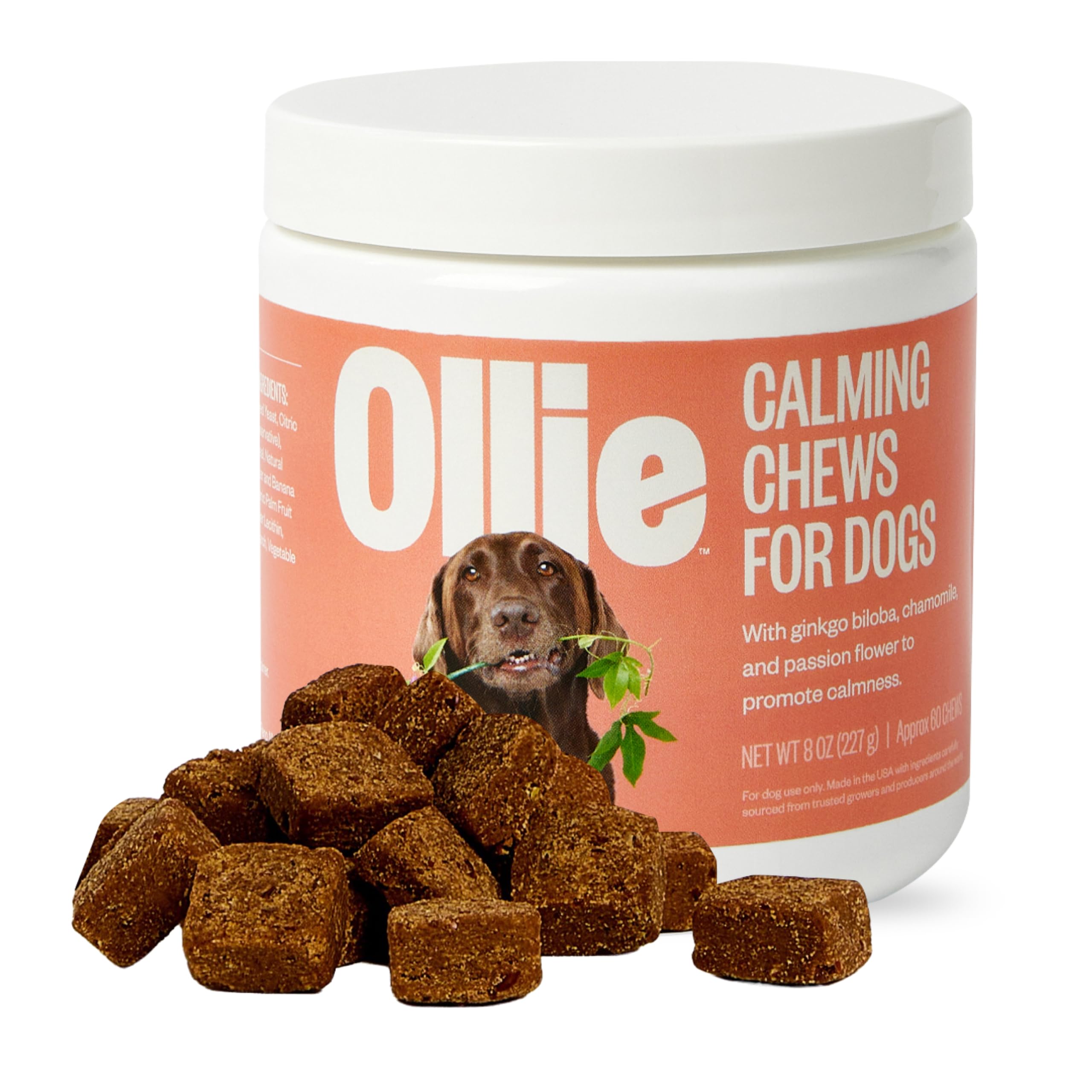 Ollie Chill Pills Calming Supplements for Dogs - Anxiety Relief for Dogs - Calming Bites for Dogs - Dog Melatonin - Dog Stress and Anxiety Relief - Calming Chews for Dogs - 60 Count Appx.