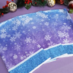 OTTPOOM 3 Pieces Frozen Birthday Party Decorations Frozen Plastic Tablecloth Winter Snowflake Frozen Birthday Party Table Cloth for Christmas Winter Wonderland Decorations Supplies, 54 X 108 Inch