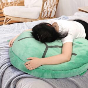 40 Inch Wearable Turtle Shell Pillows, Giant Tortoise Plush Pillow Green Turtle Shell Stuffed Animal Costume Plush Toy Funny Dress Up, Creative Gifts for Adlut Kids Birthday Home Decor