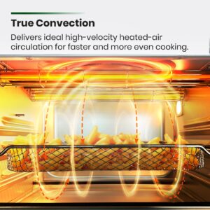 VAL CUCINA Infrared Heating Air Fryer Toaster Oven, Extra Large Countertop Convection Oven 10-in-1 Combo, 6-Slice Toast, Enamel Baking Pan Easy Clean with Recipe Book, Black Matte Stainless Steel