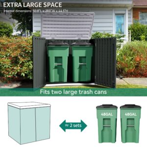 YITAHOME Outdoor Horizontal Storage Sheds w/o Shelf, Weather Resistant Resin Tool Shed, Multi-Open Door for Storage of Bikes, Trash Cans, Garden Tools, 39 cu ft, Waterproof, Lockable, Dark Gray