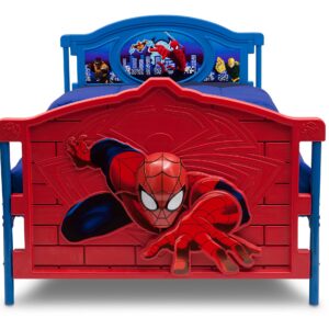 Delta Children Plastic 3D-Footboard Twin Bed, Marvel Spider-Man Snooze 6 inch Memory Foam Twin Mattress (Bundle)