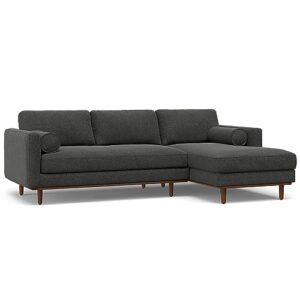 SIMPLIHOME Morrison Right Sectional Sofa in Woven-Blend Recycled Polyester Fabric, Charcoal Grey, 102-inches Wide, L-Shaped Couch with Right Chaise for the Living Room and Family Room