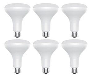 ge classic 65 w equivalent dimmable bright white br30 led light bulbs, 6 pack