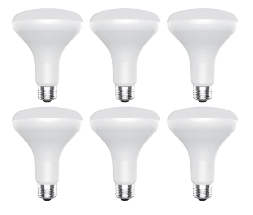 GE Classic 65 W Equivalent Dimmable Bright White Br30 LED Light Bulbs, 6 Pack