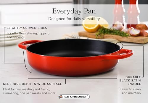 Le Creuset Signature Cast Iron Everyday Pan, 11", Sea Salt