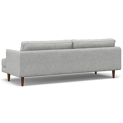 SIMPLIHOME Livingston Mid-Century Modern 90 Inch Wide Sofa in Mist Grey Woven-Blend Fabric, For the Living Room and Family Room