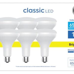 GE Classic 65 W Equivalent Dimmable Bright White Br30 LED Light Bulbs, 6 Pack