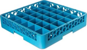 soro essentials- 36 compartment polypropylene glass rack blue color- glass rack for kitchen counter durable kitchen glass rack for glassware glass drying rack