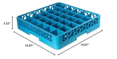 Soro Essentials- 36 Compartment Polypropylene Glass Rack Blue Color- Glass Rack for Kitchen Counter Durable Kitchen Glass Rack for Glassware Glass Drying Rack