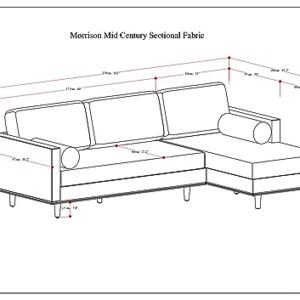 SIMPLIHOME Morrison Right Sectional Sofa in Woven-Blend Recycled Polyester Fabric, Charcoal Grey, 102-inches Wide, L-Shaped Couch with Right Chaise for the Living Room and Family Room