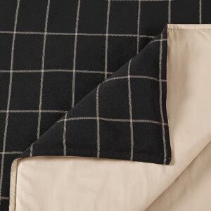 HiEnd Accents Windowpane 3 Piece Super Queen Duvet Cover Set, Black Plaid Bedding Set, Classic Modern Rustic Bed Set, 1 Duvet Cover and 2 Pillow Shams