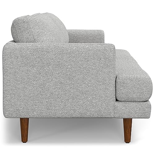 SIMPLIHOME Livingston Mid-Century Modern 90 Inch Wide Sofa in Mist Grey Woven-Blend Fabric, For the Living Room and Family Room