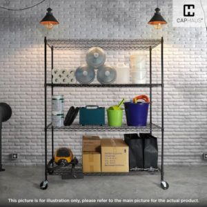 CAPHAUS NSF Commercial Grade Heavy Duty Wire Shelving w/Wheels, Leveling Feet & Liners, Storage Metal Shelf, Garage Shelving Storage, Utility Wire Rack Storage Shelves, 36 x 18 x 76 4-Tier No Liner