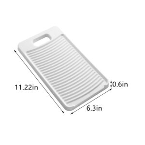 Typutomi Mini Hand Washboard, Plastic Non-slip Personal Laundry Board Hand Washing Board Underwear Sock Washing Tool Portable for Home(White)