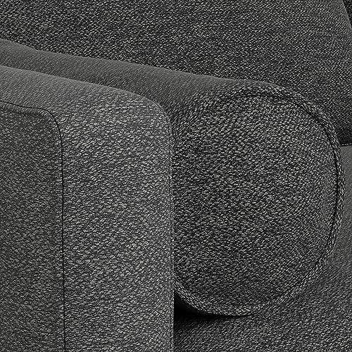 SIMPLIHOME Morrison Right Sectional Sofa in Woven-Blend Recycled Polyester Fabric, Charcoal Grey, 102-inches Wide, L-Shaped Couch with Right Chaise for the Living Room and Family Room