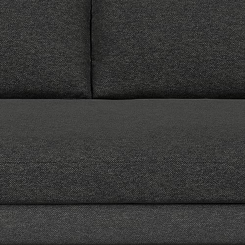 SIMPLIHOME Morrison Right Sectional Sofa in Woven-Blend Recycled Polyester Fabric, Charcoal Grey, 102-inches Wide, L-Shaped Couch with Right Chaise for the Living Room and Family Room