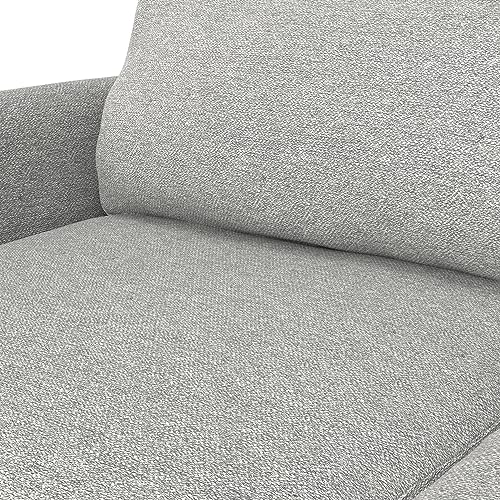 SIMPLIHOME Livingston Mid-Century Modern 90 Inch Wide Sofa in Mist Grey Woven-Blend Fabric, For the Living Room and Family Room