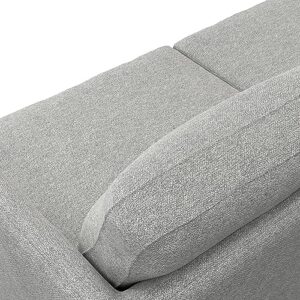 SIMPLIHOME Livingston Mid-Century Modern 90 Inch Wide Sofa in Mist Grey Woven-Blend Fabric, For the Living Room and Family Room