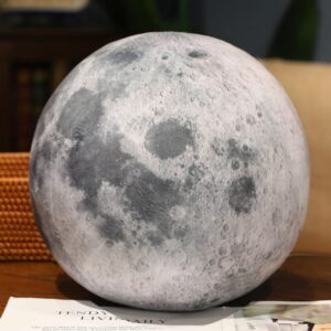 XIGUI Ultra-ealistic 3D Planet,Moon,Earth,The Sun,Pillow Plush Toys,for Kids Teens Adults, for Teachers and Parents, Educational Toy Learning, 10.6 in (The Moon)