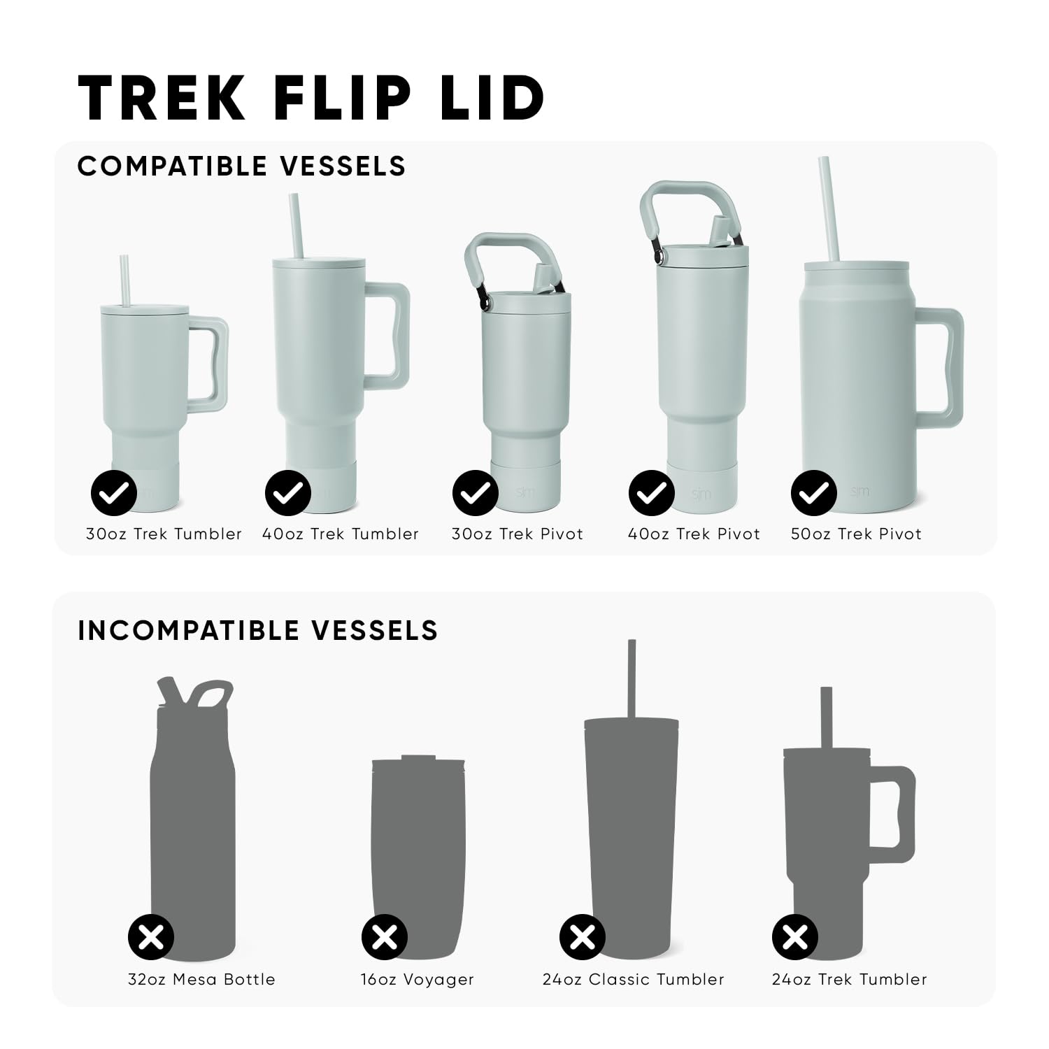 Simple Modern Tumbler Flip Lid | Reusable Replacement ONLY Fits Stainless Steel Trek Travel Coffee Mug Water Bottle | Trek Collection | Almond Birch