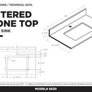 Fine Fixtures Opulence Collection 30 in. W x 18 in. D x 33 in. H Bathroom Vanity in Walnut Ebony with White Matte Sintered Stone Sink - Satin Brass Hardware