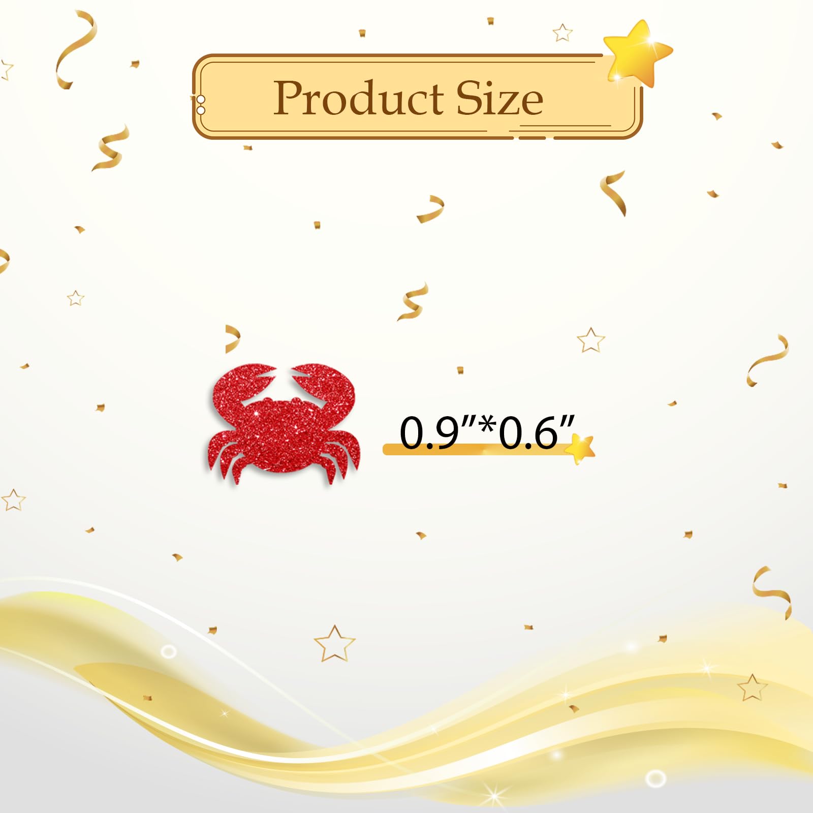 100pcs Crab Confetti, Red Glitter Crab Table Confetti for Beach Party, Sea Aminal Paper Scatters, Under The Sea Baby Shower/Bridal Shower Party Table Decoration