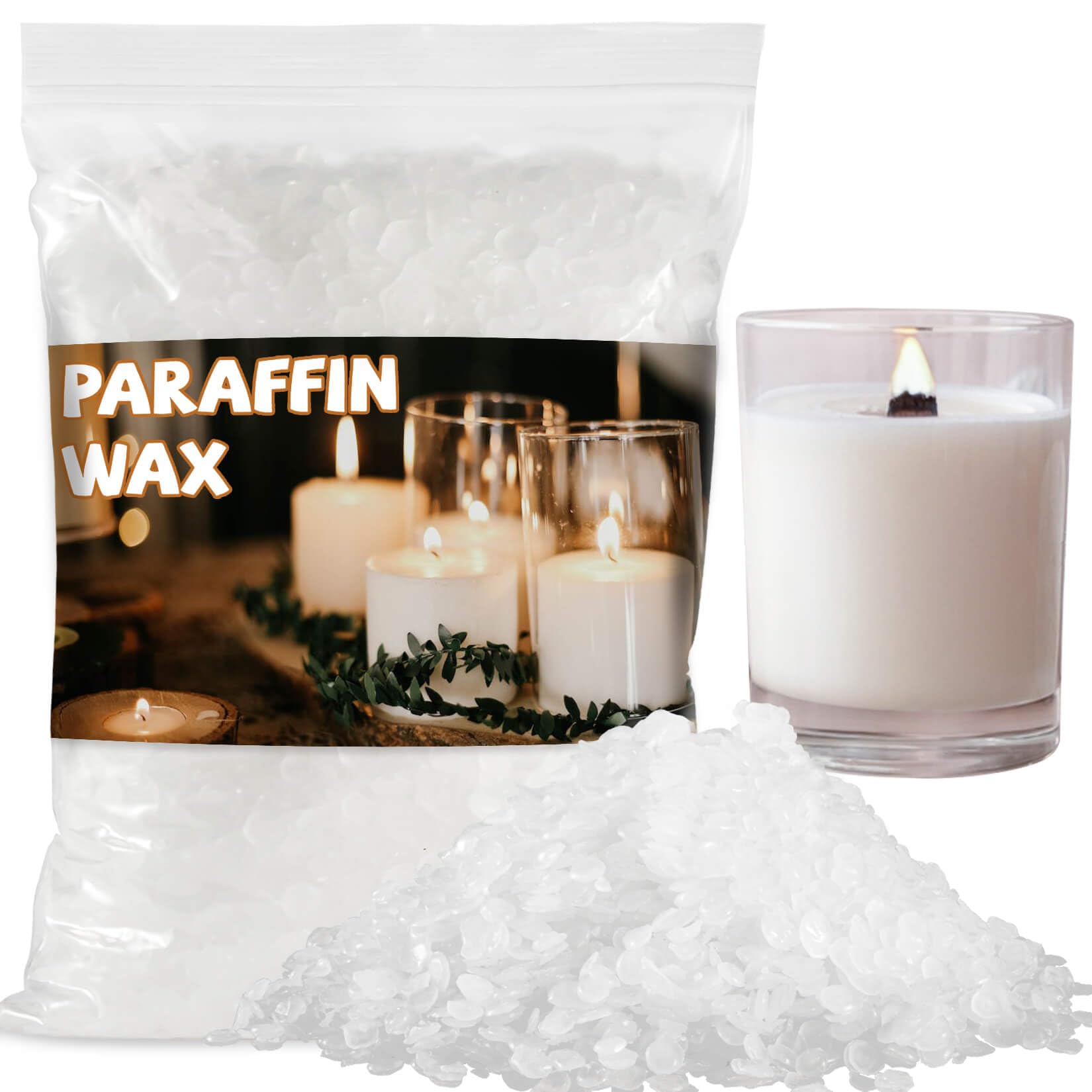 CARGEN Paraffin Wax for Candle-Making - 430G White Paraffin Wax Beads,Paraffin Wax Bulk,Paraffin Wax Candle,Paraffin Candles,Paraffin Wax Pellets for DIY Craft,Candle Making,Waterproofing, Furniture