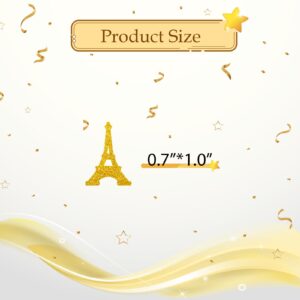 100pcs Eiffel Tower Confetti, Gold Glitter Paris Party Table Confetti, Paris French Theme Party Paper Scatters, Baby Shower/Bridal Shower Party Table Decoration