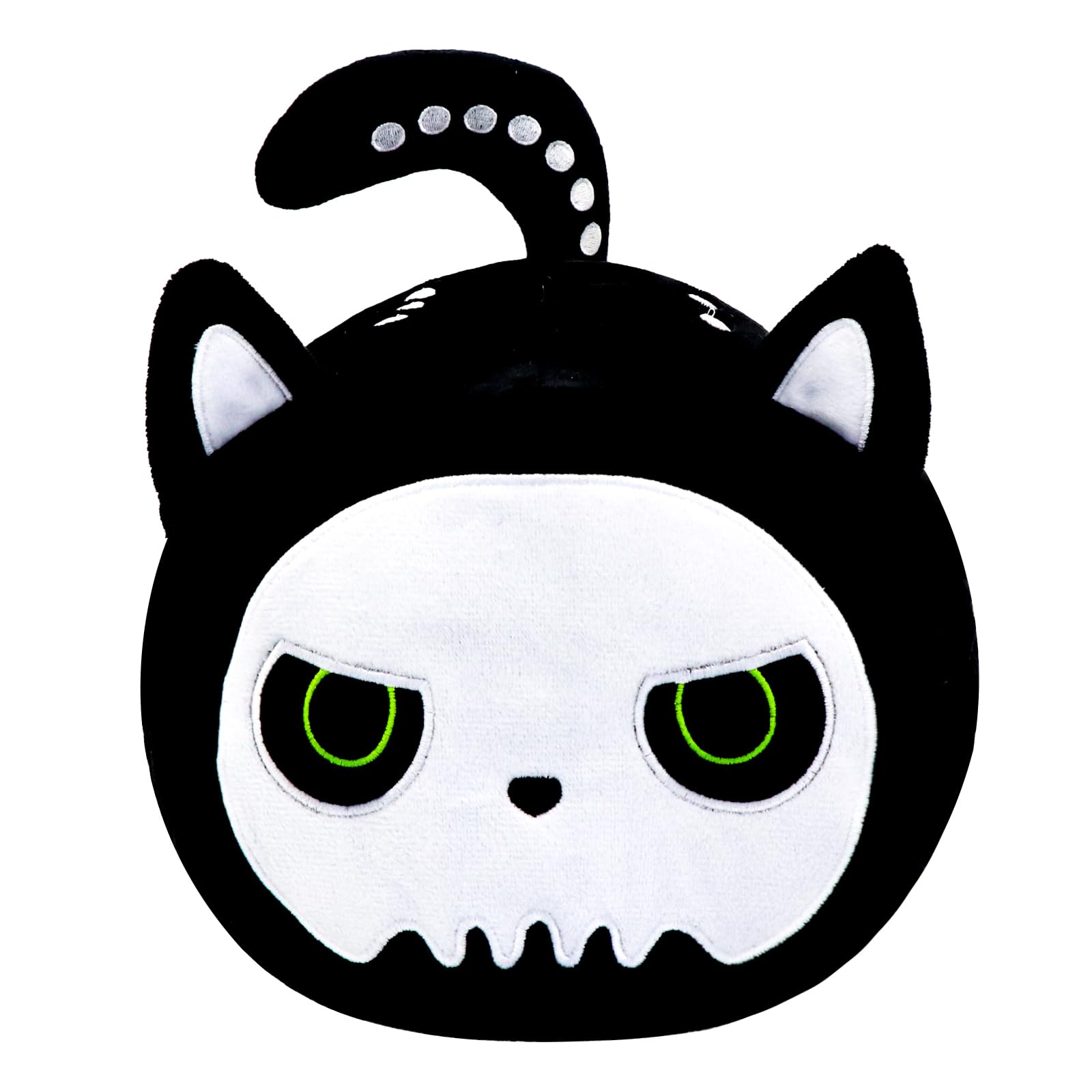 Koiernr Halloween Black Cat Plush Toy Black Cat Pillow, Black Cat Stuffed Animal Pillows Cute Skeleton Black Cat Plushie Toys Gifts for Kids Adults Birthday Gifts Halloween Home Decor