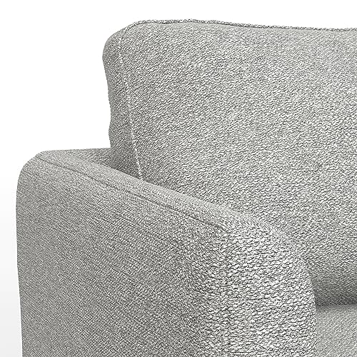 SIMPLIHOME Livingston Mid-Century Modern 90 Inch Wide Sofa in Mist Grey Woven-Blend Fabric, For the Living Room and Family Room