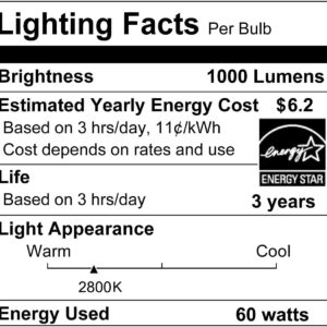 Vinaco PAR30 Long Neck Halogen 60W 120V, Long Lasting 6 Pack PAR30L Flood Light Bulb, PAR30 Dimmable, High Output 1000LM with PAR30 E26 Warm White 2800K Indoor Outdoor PAR30LN