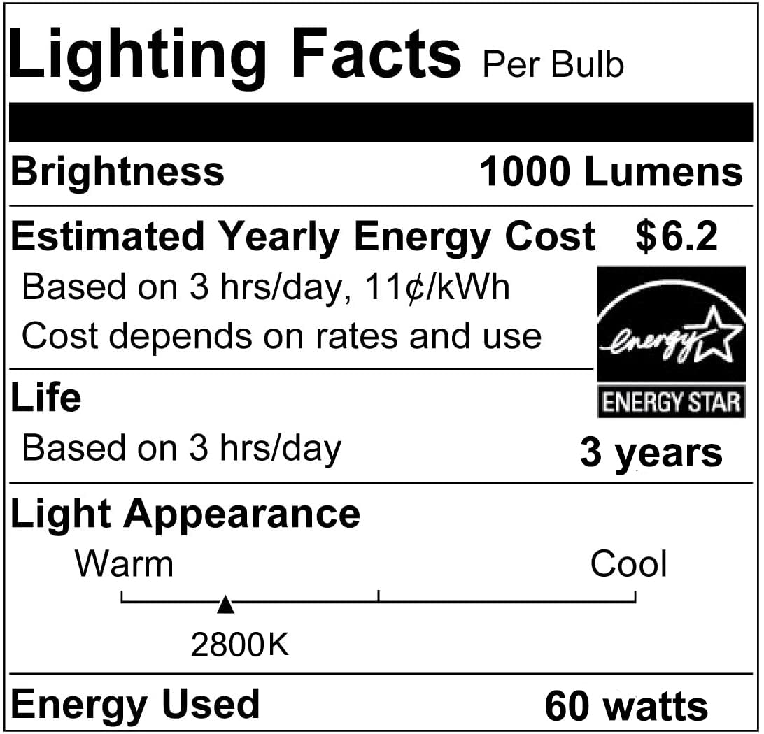 Vinaco PAR30 Long Neck Halogen 60W 120V, Long Lasting 6 Pack PAR30L Flood Light Bulb, PAR30 Dimmable, High Output 1000LM with PAR30 E26 Warm White 2800K Indoor Outdoor PAR30LN