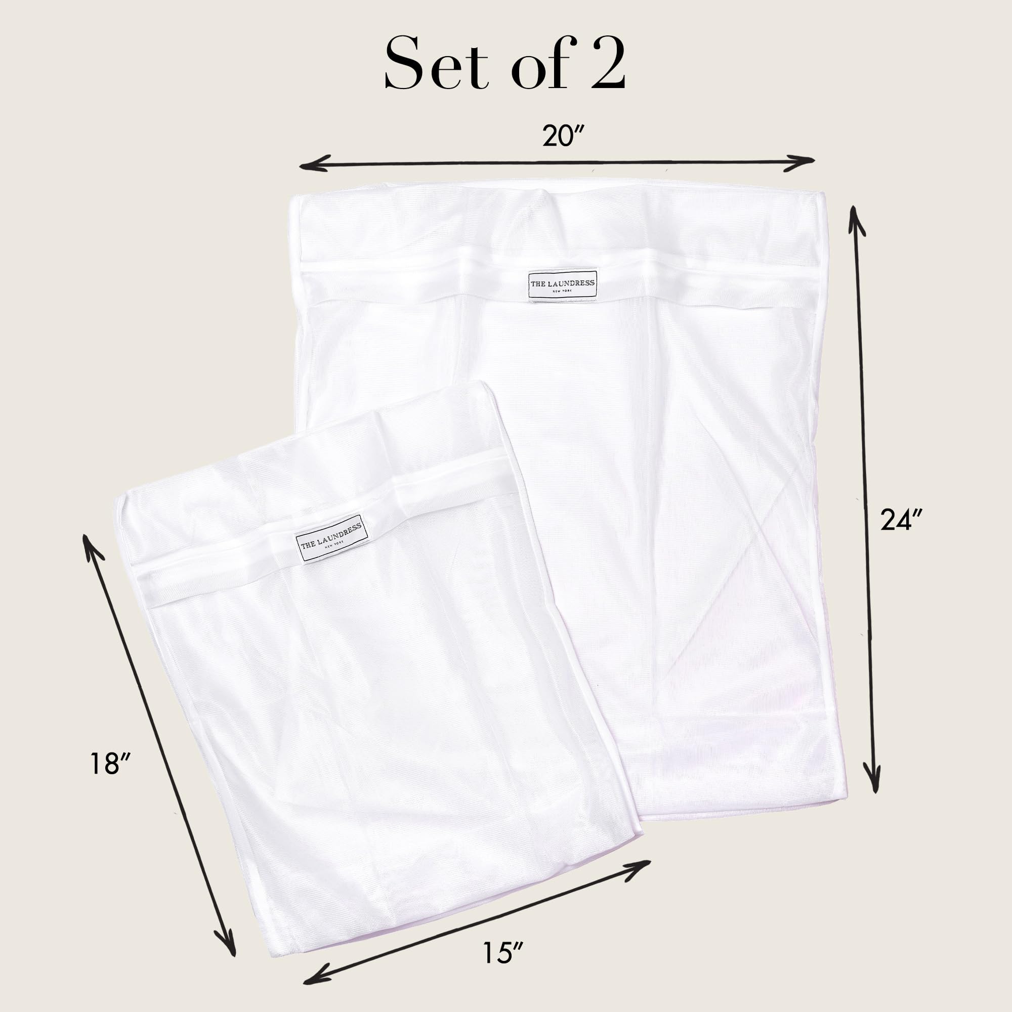 The Laundress Mesh Bag Bundle, Mesh Laundry Bags, One Large One Small