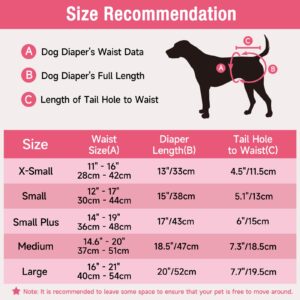 Pet Soft Disposable Dog Diapers - Female Dog Diapers with Adjustable Foam Tail Hole, Ultra Protection Puppy & Cat Diapers Wetness Indicator for Dogs in Heat or Incontinence, 40pcs (L,Red)