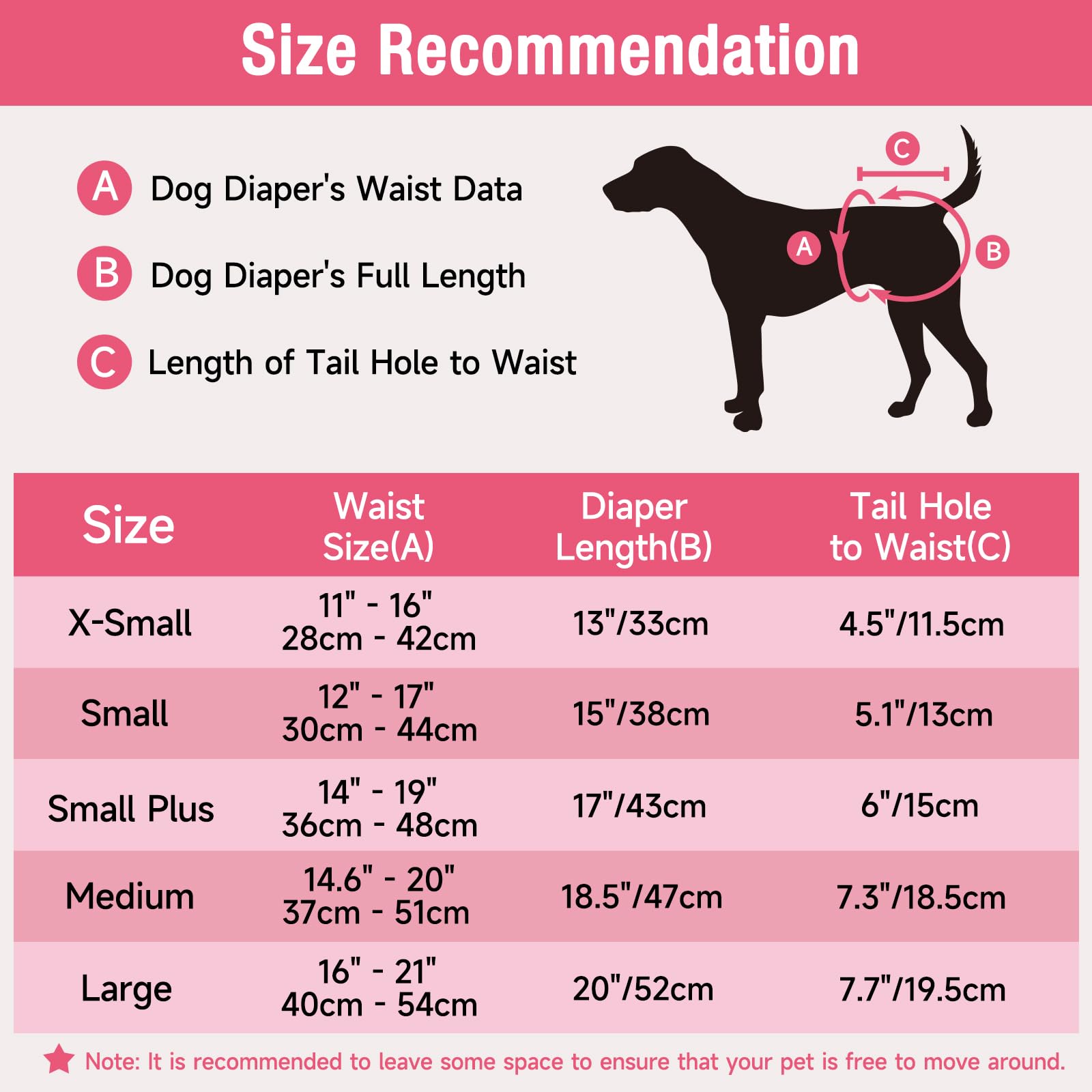 Pet Soft Disposable Dog Diapers - Female Dog Diapers with Adjustable Foam Tail Hole, Ultra Protection Puppy & Cat Diapers Wetness Indicator for Dogs in Heat or Incontinence, 40pcs (L,Red)